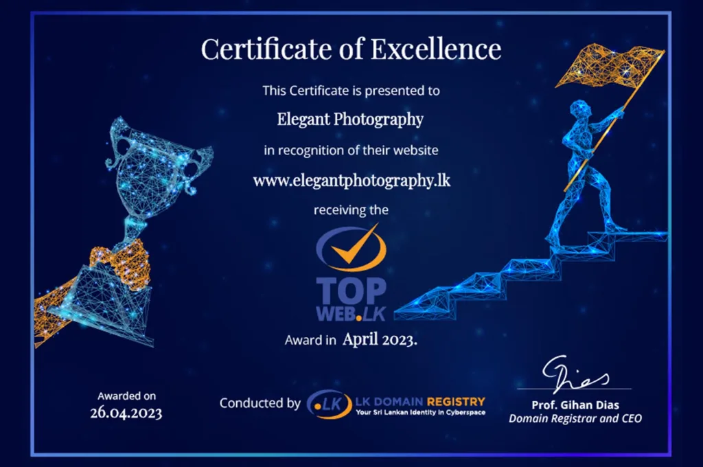 Elegantphotography.lk Wins TopWeb.LK April Award