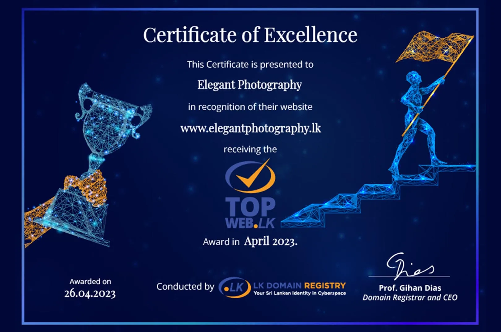 Elegantphotography.lk Wins TopWeb.LK April Award