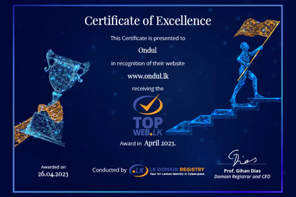 Ondul.lk Wins TopWeb.LK April Award